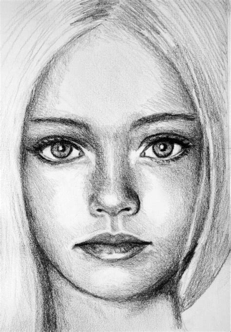 Drawing | Girl face drawing, Girl sketch, Pencil sketches of faces