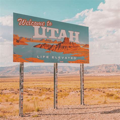 Welcome to Utah Utah Stateline Print Welcome to Utah Wall - Etsy