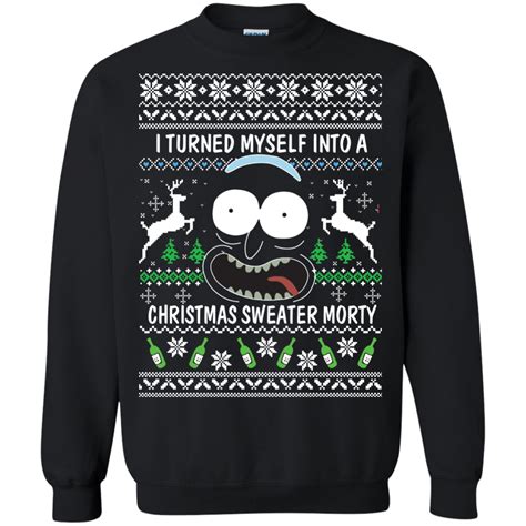 Rick and Morty Christmas Sweater: I Turned My Self Into Christmas Sweater Morty - RobinPlaceFabrics