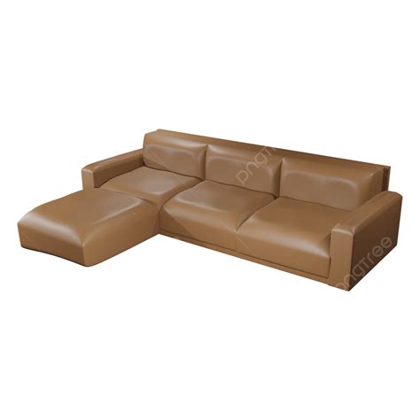 3d Sofa Coklat Modern, Furnitur 3d, Sofa 3d, Sofa PNG Transparan ...
