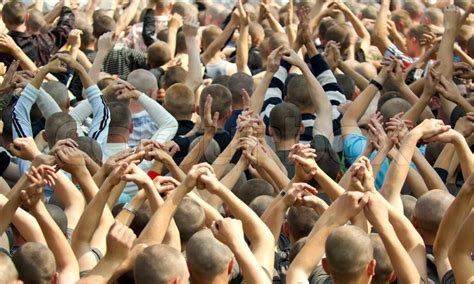 Crowd at a concert with hands up | Stock image | Colourbox