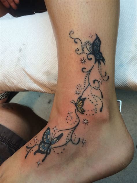 +16 Flower Butterfly Foot Tattoos For Stunning Results