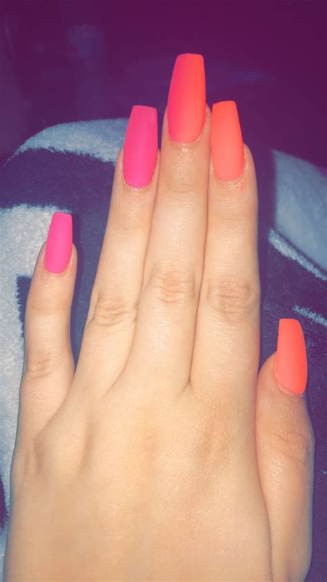 #ombre nails #summer nails #pink #orange | Pink ombre nails, Coral ombre nails, Orange ombre nails