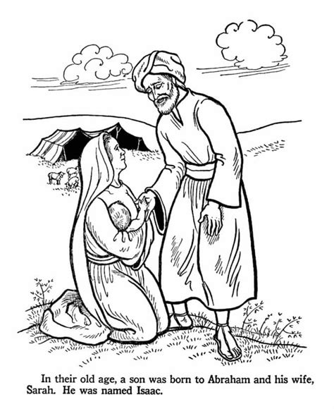 Abraham and Sarah and Son Issac Coloring Page - Free Printable Coloring Pages for Kids