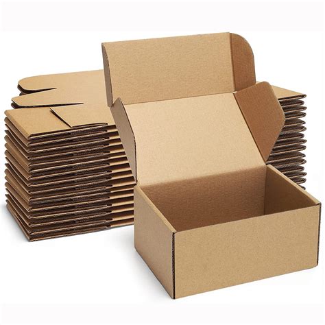 BagDream 6x4x3 Corrugated Box Mailers 25 Pack Kraft Cardboard Shipping ...