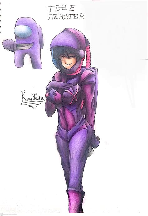 So i wanted to draw an fanart of Among Us. So far, so good, i drew the Purple Crewmate as the ...