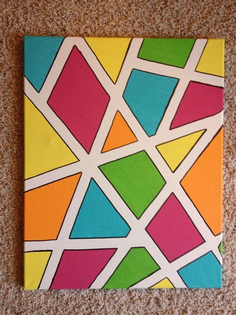 Art project using masking tape geometric | Painters tape art, Tape art ...