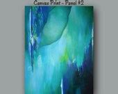 Large abstract wall art Teal home decor Green & by ArtFromDenise