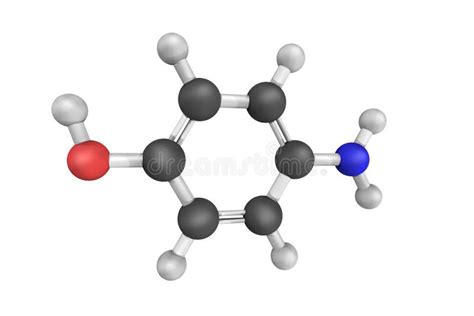 4-Aminophenol (of Paragraaf-aminophenol of P-aminophenol), Organisch Stock Illustratie ...