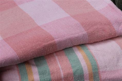 vintage cotton camp blankets and fold over flannel sheet blankets ...