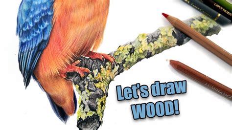 How to draw wood in colored pencil - YouTube