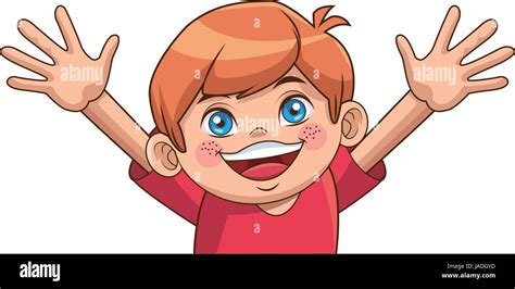 happy boy cartoon kid emotion smile image Stock Vector Image & Art - Alamy