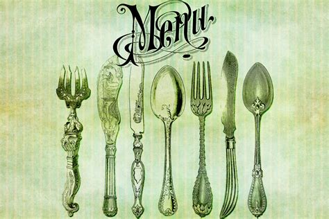Cutlery Menu Vintage Illustration Free Stock Photo - Public Domain Pictures