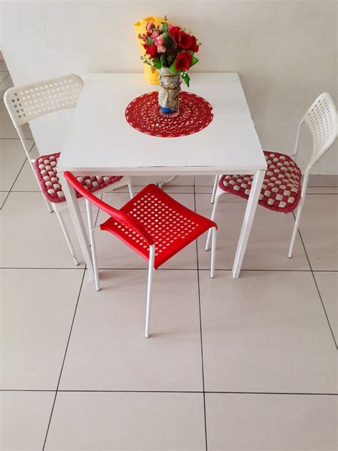 Ikea dining table with 3 chairs, Furniture & Home Living, Furniture, Chairs on Carousell