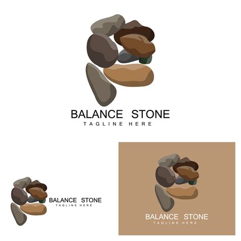 Stacked Stone Logo Design, Balancing Stone Vector, Building Material ...