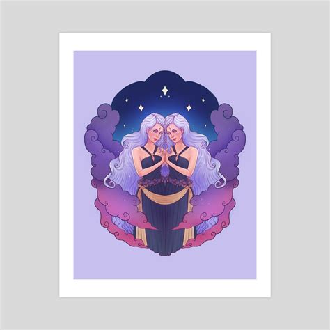 Gemini Zodiac Sign - Lilac, an art print by Serena Archetti - INPRNT