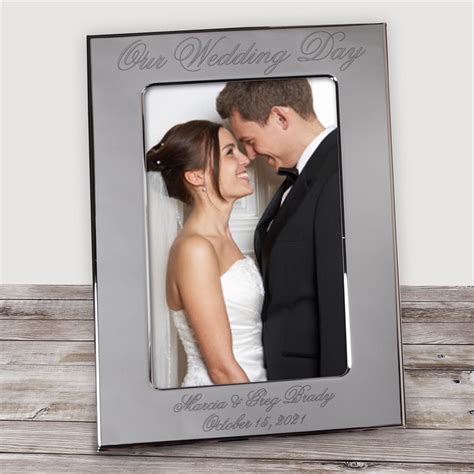 Personalized Silver Wedding Picture Frame | GiftsForYouNow