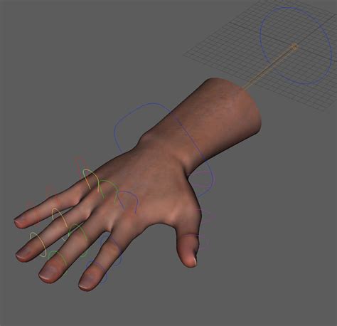 3d model male human hand rigged