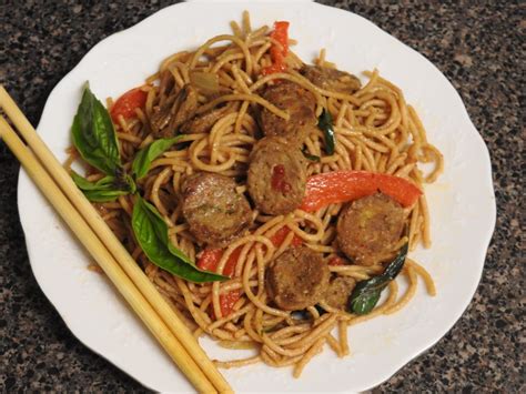 Gourmet Pok Pok Sausage and Whole Grain Noodles - Healthy Thai Recipes