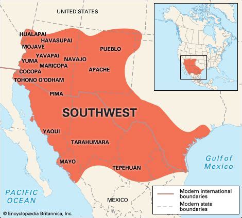 Southwest Native American Tribes Map