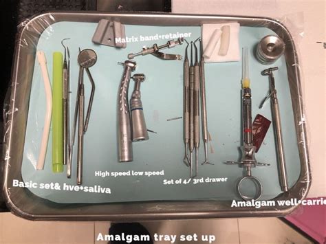 Composite filling tray set up | Dental assistant, Dental hygiene student, Dental hygiene school