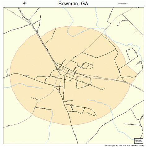 Bowman Georgia Street Map 1309712