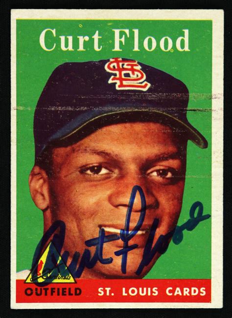 Lot Detail - 1958 Topps Signed Curt Flood St. Louis Cardinals Baseball ...