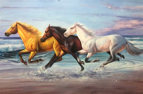 Buy Running horse painting Handmade Painting by KULDEEP SINGH. Code:ART_6706_48474 - Paintings ...