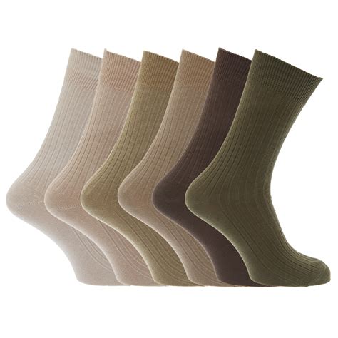 Mens 100% Cotton Ribbed Classic Socks (Pack Of 6) - Walmart.com