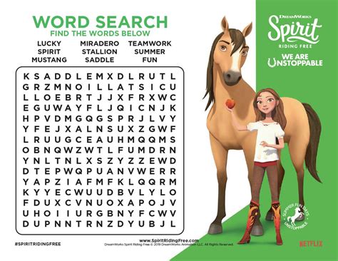 Word Search | SPIRIT RIDING FREE | Activities, Spirit, Spirit film