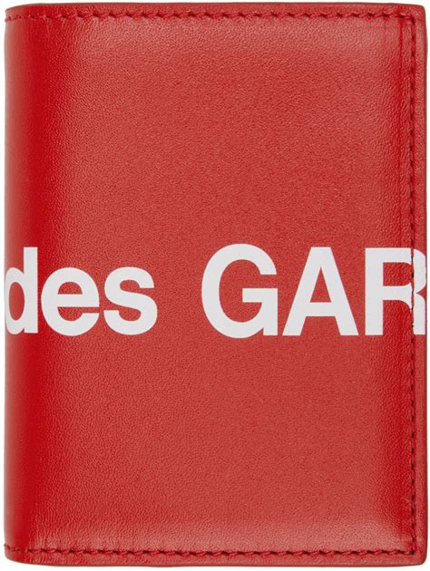 COMME des GARÇONS WALLETS: Red Huge Logo Bifold Wallet | SSENSE Canada
