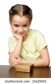 Cute Boy Reading Book Against White Stock Photo (Edit Now) 92395855