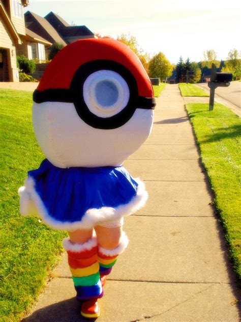 The Giant Pokeball cosplay, on top of my Rainbow Brite cosplay. Costume made and… | Pokeball ...