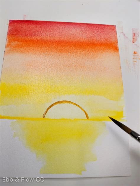 Sunset Over Water Painting: Easy Watercolor Tutorial - EbbandFlowCC