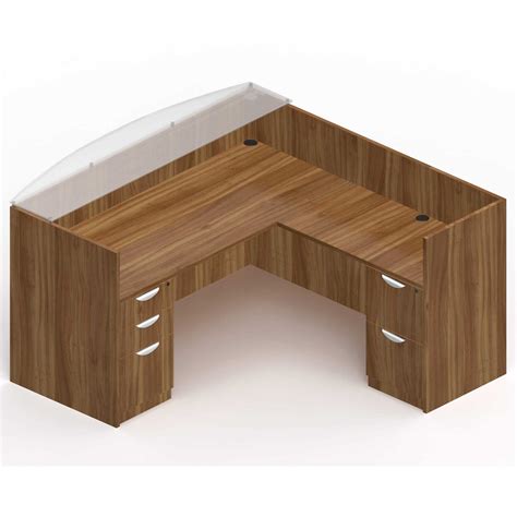 Small Curved Reception Desks - Attract Corner Reception Desk Glass Top