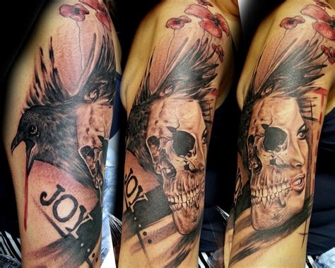 Skull And Crow Tattoo Design - Tattoos Designs