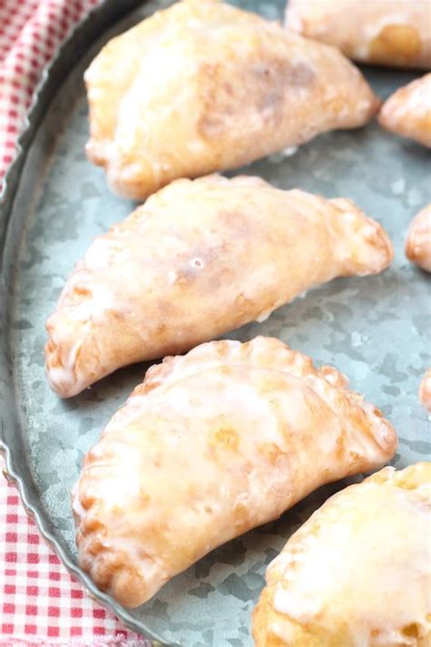 Fried Apple Hand Pies on a galvanized platter with red check napkin ...