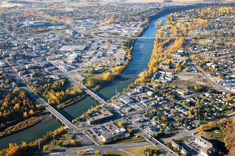 Aerial shot of the Cityscape of Red Deer, Alberta image - Free stock ...