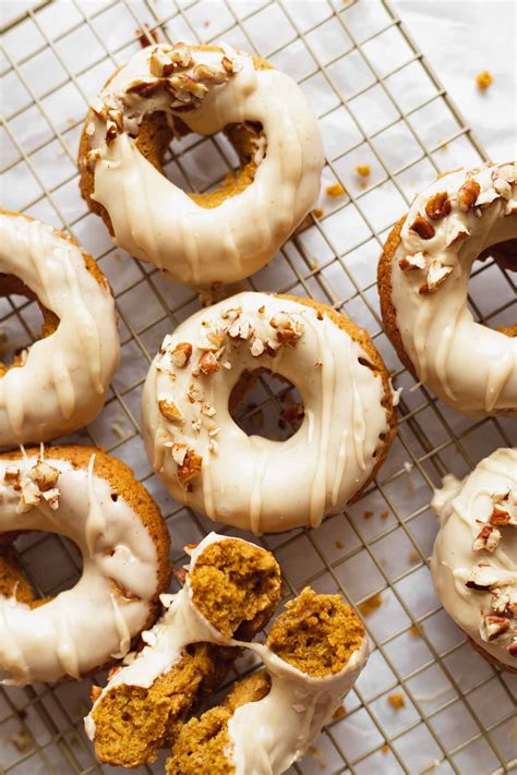 Baked Pumpkin Donuts with Maple Glaze - Katiebird Bakes