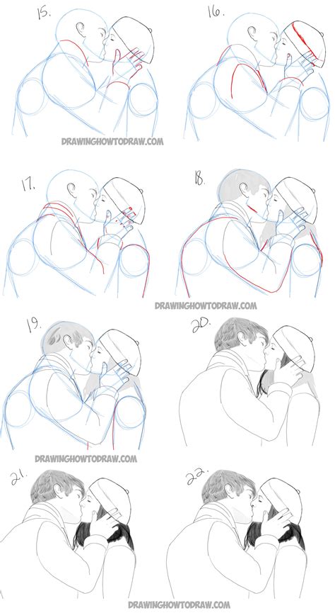 How to Draw Romantic Kisses Between Two Lovers – Step by Step Drawing Tutorial – How to Draw ...