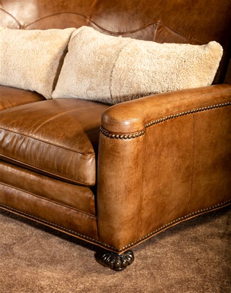 Western Tooled Leather Sofa | Baci Living Room