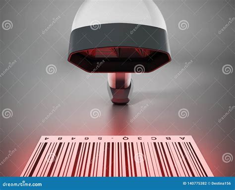 Generic Barcode Scanner Scanning a Barcode. 3D Illustration Stock Illustration - Illustration of ...