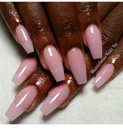 Light Pink Acrylic Nails On Dark Skin - Tips Color Short Acrylic Nails