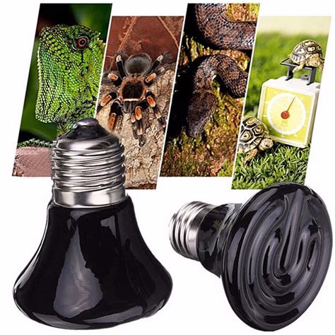 75W Reptile Heat Lamp Bulb White Mini Infrared Ceramic Emitter Heat Lamp Light Bulb Reptile Pet ...