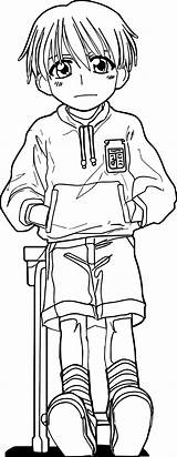 Manga Boy Standing Coloring Page  Wecoloringpagecom sketch template
