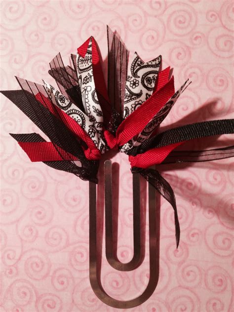 Jumbo Paperclip Bookmark, Damascus theme w/red accents...handmade by me =) | Paperclip bookmarks ...