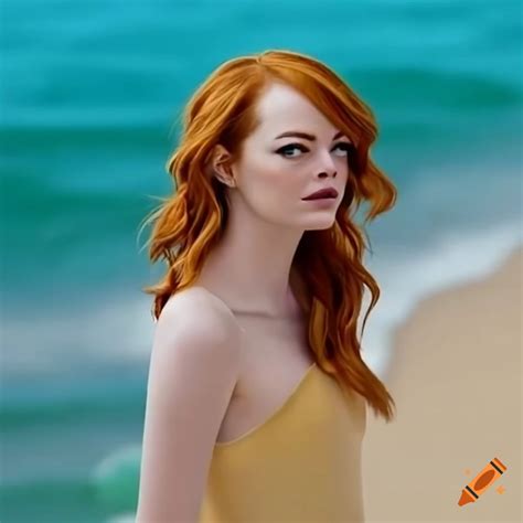 Emma stone on the beach