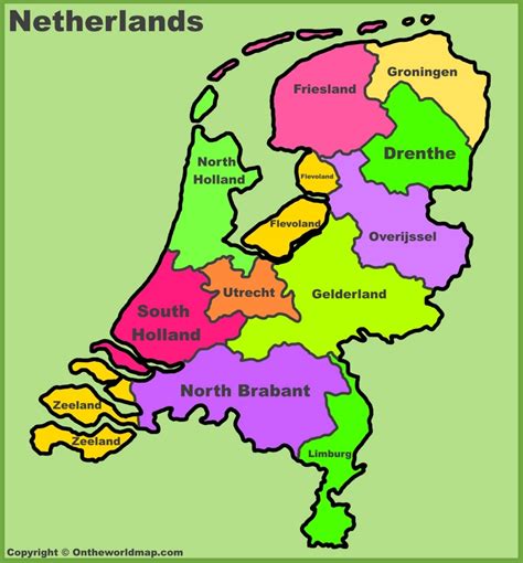 Netherlands Provinces Map | List of Provinces of the Netherlands - Ontheworldmap.com