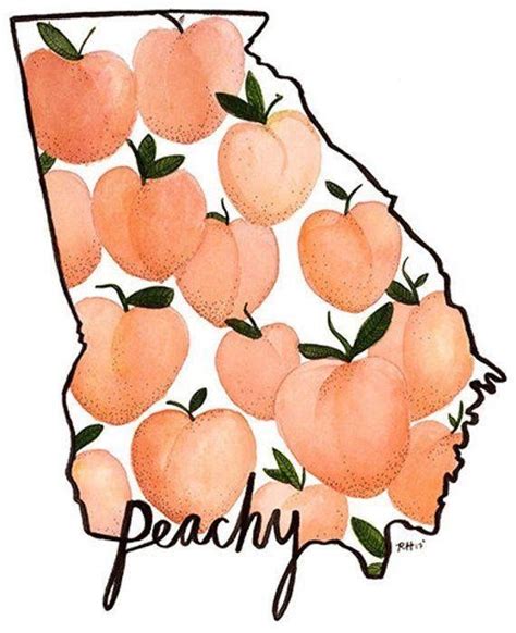 The Peachy State 🍑 | Peach art, Art projects, Art prints