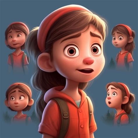 Premium AI Image | A close up of a cartoon character with many different expressions generative ai